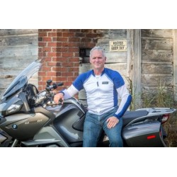 Airtex™ ,Summer Mesh Armored Motorradshirt – Blau und Weiß