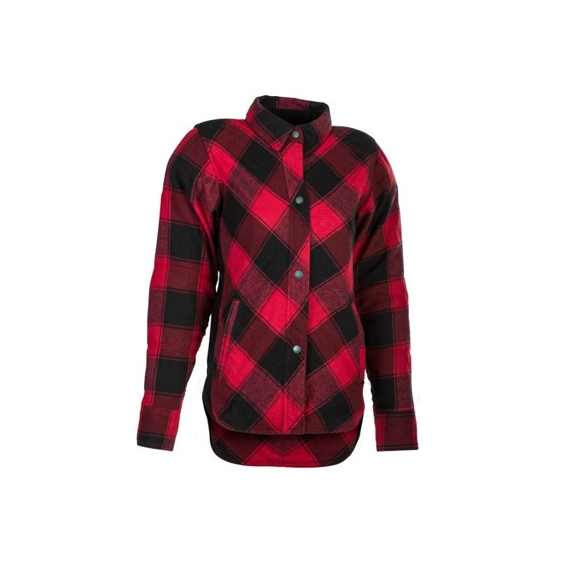 Highway 21 Damen Rogue Flanell Motorrad Shirt, rot/schwarz