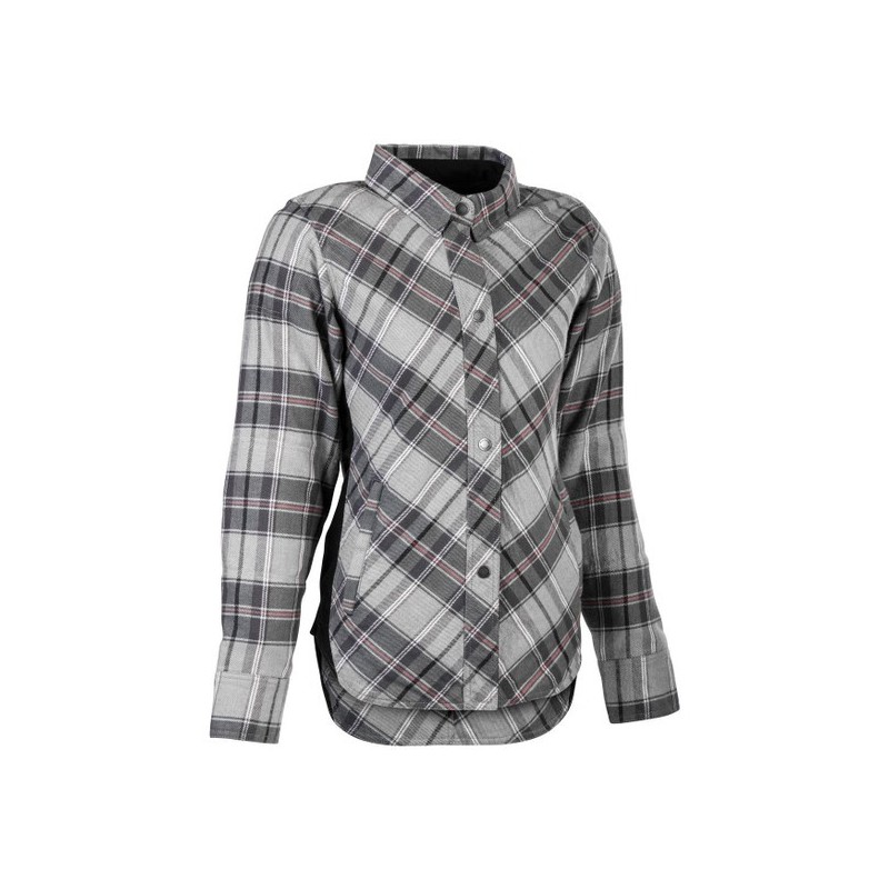 Highway 21 Damen Rogue Flanell Motorrad Shirt, Grau