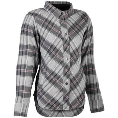 Highway 21 Damen Rogue Flanell Motorrad Shirt, Grau