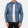 Blaue Bikerjacke aus Leder von Ionic