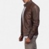 Braune Leder-Bikerjacke Dean