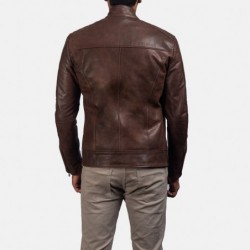 Braune Leder-Bikerjacke Dean