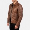 Lavendelbraune Leder-Bikerjacke