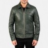 Lavendelgrüne Leder-Bikerjacke