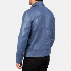 Lavendelblaue Leder-Bikerjacke