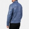 Lavendelblaue Leder-Bikerjacke