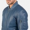 Bomia Ma-1 blaue Lederbomberjacke