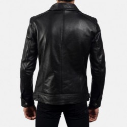 Legacy-Bikerjacke aus schwarzem Leder