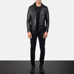 Noah schwarze Leder-Bikerjacke