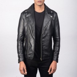 Noah schwarze Leder-Bikerjacke