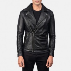 Noah schwarze Leder-Bikerjacke