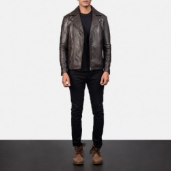 Noah braune Leder-Bikerjacke