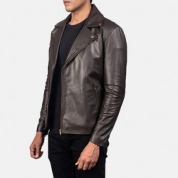 Noah braune Leder-Bikerjacke