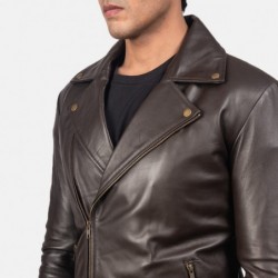 Noah braune Leder-Bikerjacke