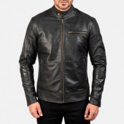 Dean schwarze Leder-Bikerjacke