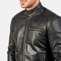 Dean schwarze Leder-Bikerjacke