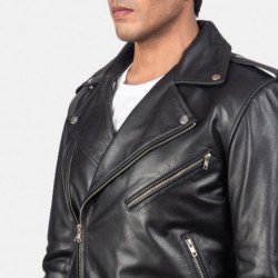 Schwarze Bikerjacke aus Leder von Allaric Alley