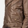 Mokkafarbene Bikerjacke aus Leder von Allaric Alley