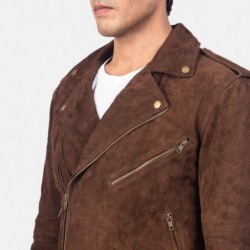 Mokkafarbene Bikerjacke aus Wildleder von Allaric Alley