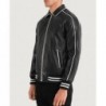 Schwarze Collegejacke aus Leder von Cooper