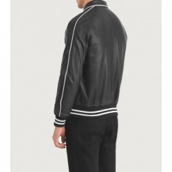 Schwarze Collegejacke aus Leder von Cooper