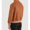 Hellbraune Collegejacke aus Leder von Cooper