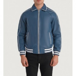 Blaue Collegejacke aus Leder von Cooper