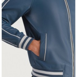 Blaue Collegejacke aus Leder von Cooper