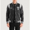 Schwarze Collegejacke aus Leder von Liberte Texas