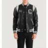 Schwarze Collegejacke aus Leder von Liberte California