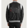 Schwarze Collegejacke aus Leder von Liberte California