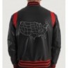 Schwarze Collegejacke aus Leder von Liberte USA