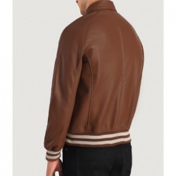 Braune Collegejacke aus Leder von Walton