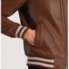 Braune Collegejacke aus Leder von Walton