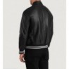 Schwarze Collegejacke aus Leder von Walton