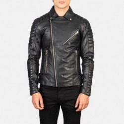 Schwarze Bikerjacke aus Leder von Armand