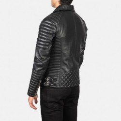 Schwarze Bikerjacke aus Leder von Armand