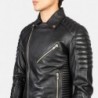 Schwarze Bikerjacke aus Leder von Armand