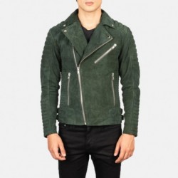 Grüne Bikerjacke aus Wildleder von Armand