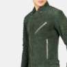 Grüne Bikerjacke aus Wildleder von Armand