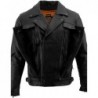 Milwaukee Leather LKM1760 Herren-Motorradjacke aus Leder, Schwarz