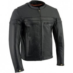 Milwaukee Leather LKM1725 Lederjacke,sportlich,Crossover-Motorradjacke