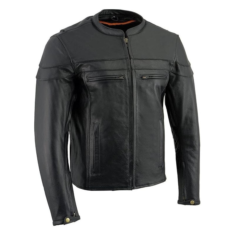 Milwaukee Leather LKM1725 Lederjacke,sportlich,Crossover-Motorradjacke