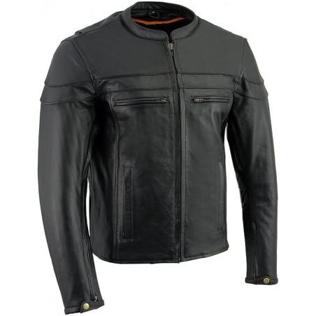 Milwaukee Leather LKM1725 Lederjacke,sportlich,Crossover-Motorradjacke