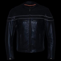 Milwaukee Leather LKM1725 Lederjacke,sportlich,Crossover-Motorradjacke