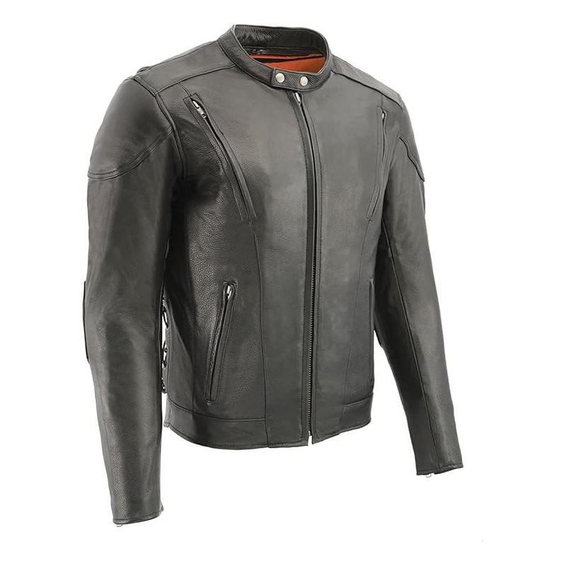 Milwaukee Leather SH1010 Herren Lederjacke- Scooter,belüftet,Schwarz