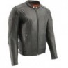 Milwaukee Leather SH1010 Herren Lederjacke- Scooter,belüftet,Schwarz