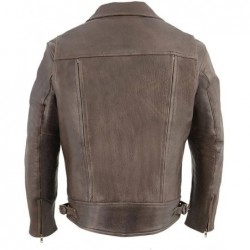 Milwaukee Leather MLM1522 Motorradjacke, belüftet, Retro-Stil, Braun