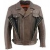 Milwaukee Leather MLM1522 Motorradjacke, belüftet, Retro-Stil, Braun